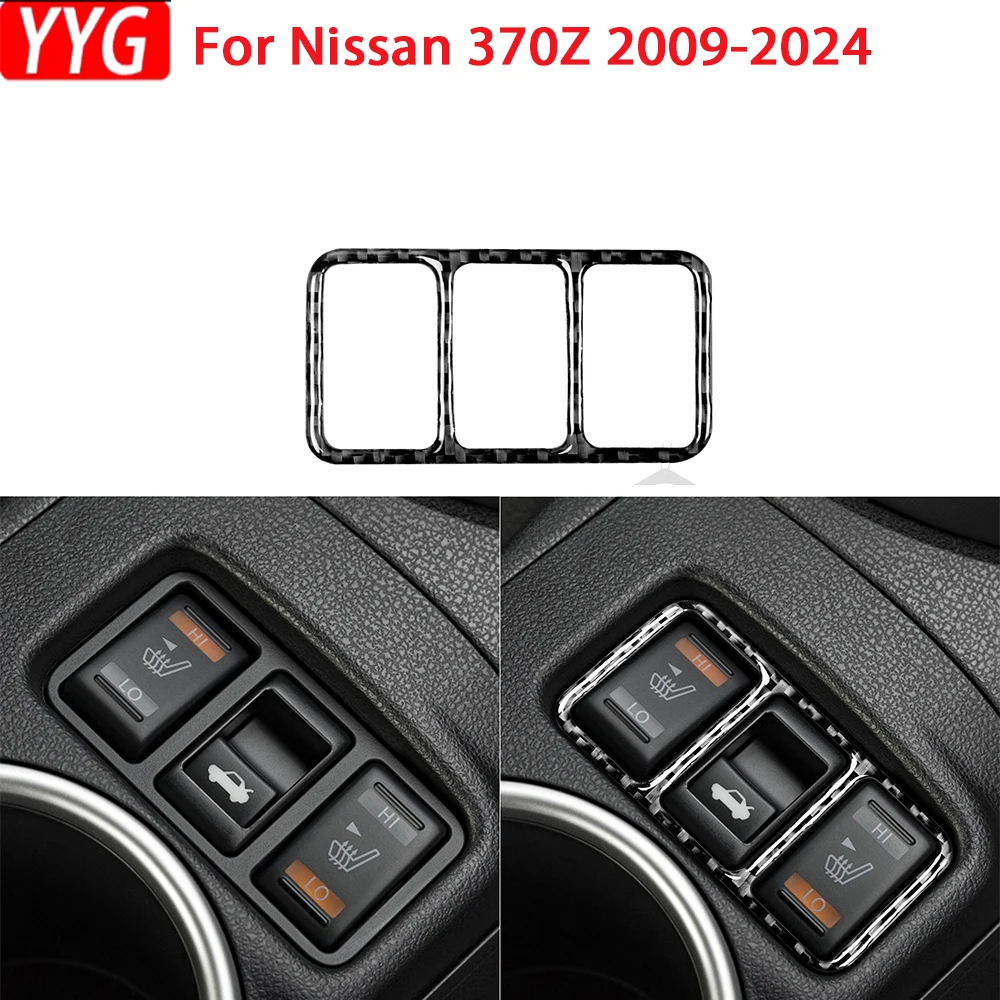 

For Nissan 370Z Z34 2009-2024 Car Accessories Carbon Fiber Gear Shift Headlight Button Panel Cover Trim Sticker Modification