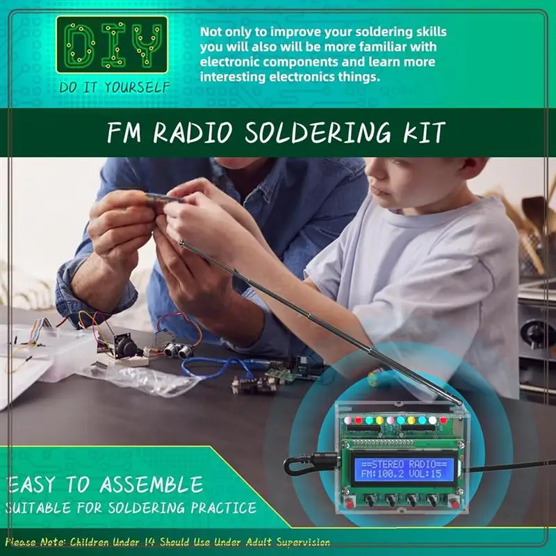 Надежный FM-радио комплект DIY паяльные проекты радио для обучения STEM образование идеальный подарок для семьи и друзей, FM-радио