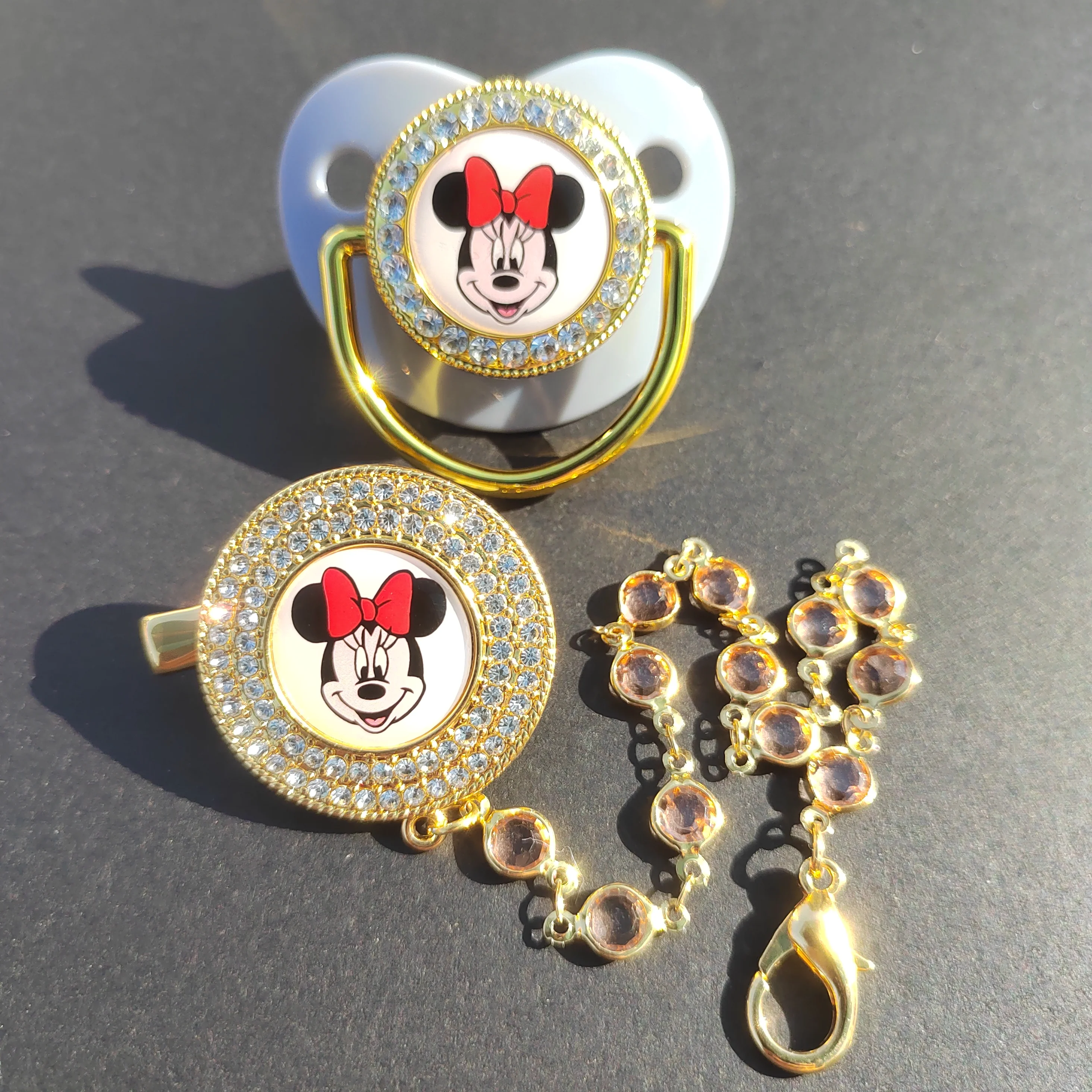 Disney Baby Pacifier Minnie Mouse pacifier Clamp Bling BPA-free new design silicone adult pacifier Baby shower gift Chupete De