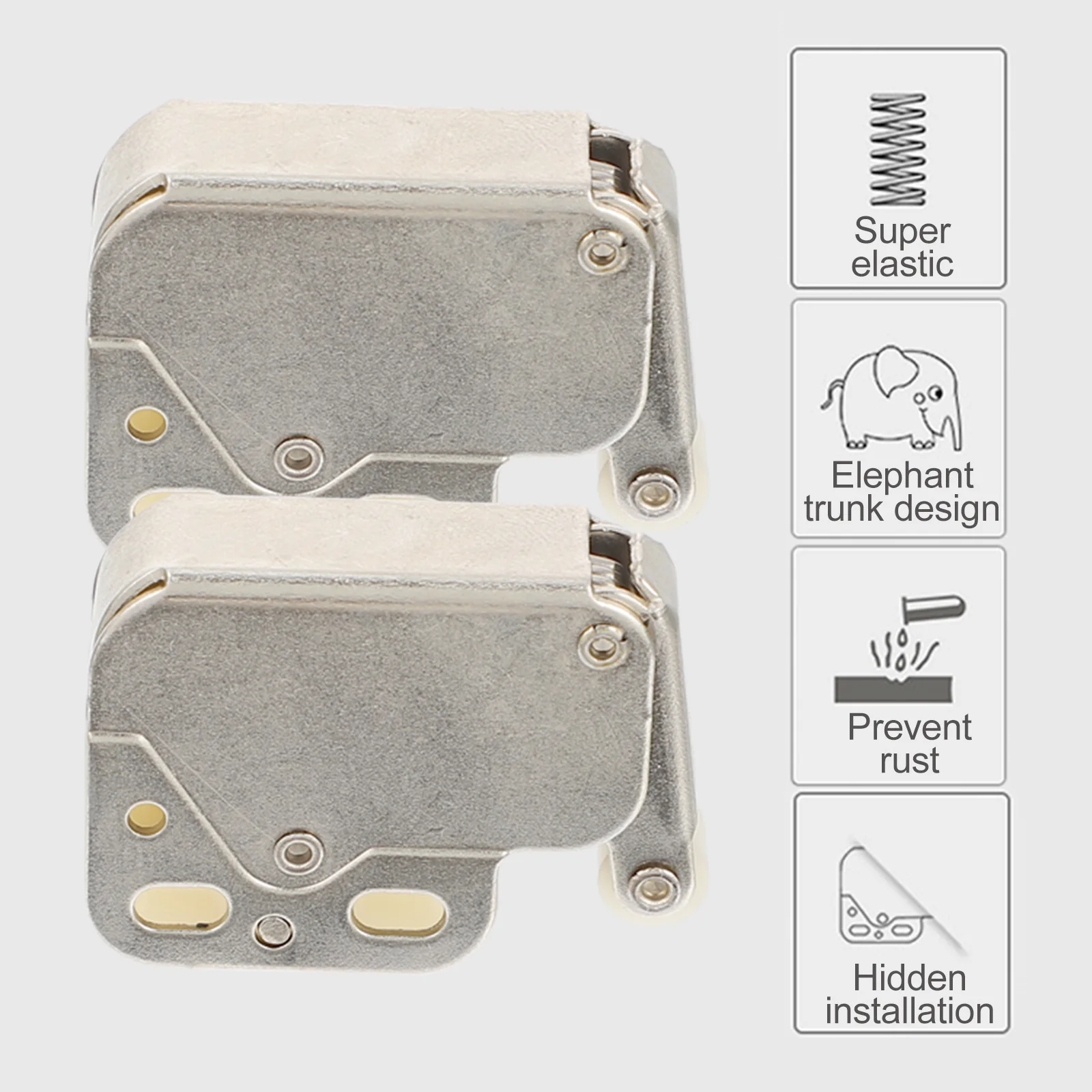 

5pcs Elephant Catch Spring Loaded Hinge For Furniture Cabinet Door Safety Spring Loaded Hinge Lock Self-Locking Snap