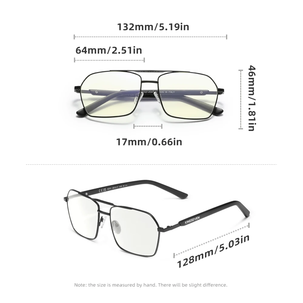 KINGSEVEN Rechteckige Anti-Blue-ray-Brille für Herren, Telefon, Computer, Anti-Blaulicht-blockierende Brille für Damen, leicht – Detail 1