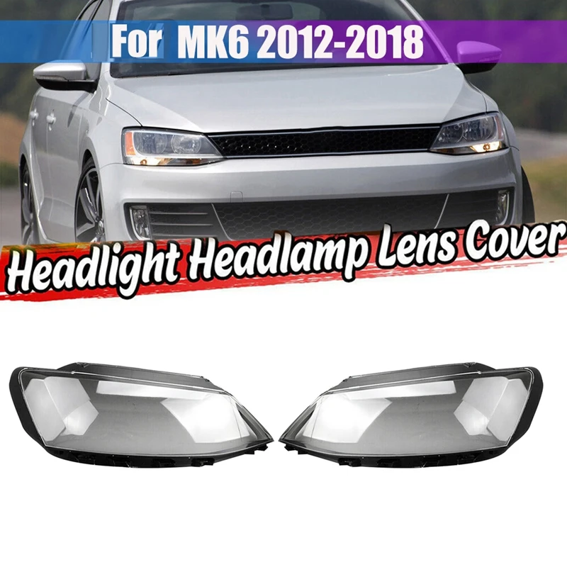 

Car Headlight Len Cover Head Light Lamp Shade Shell Lens Lampshade For VW Jetta (Sagitar) MK6 2012-2018