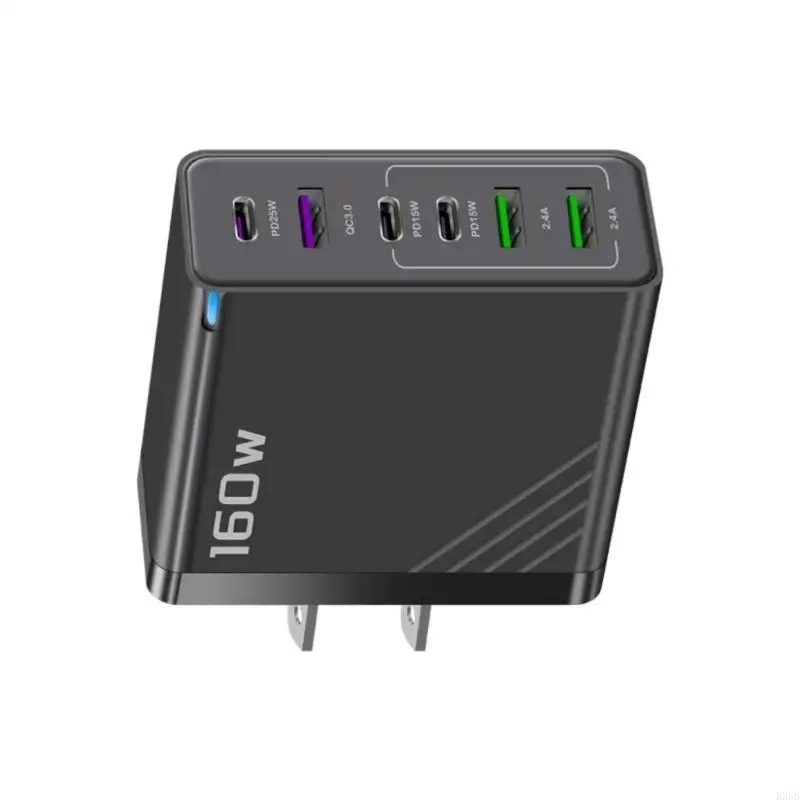 K3NB Portabel 160W Wall Base Multi Port Power Adapter Tablet Block Pengisian
