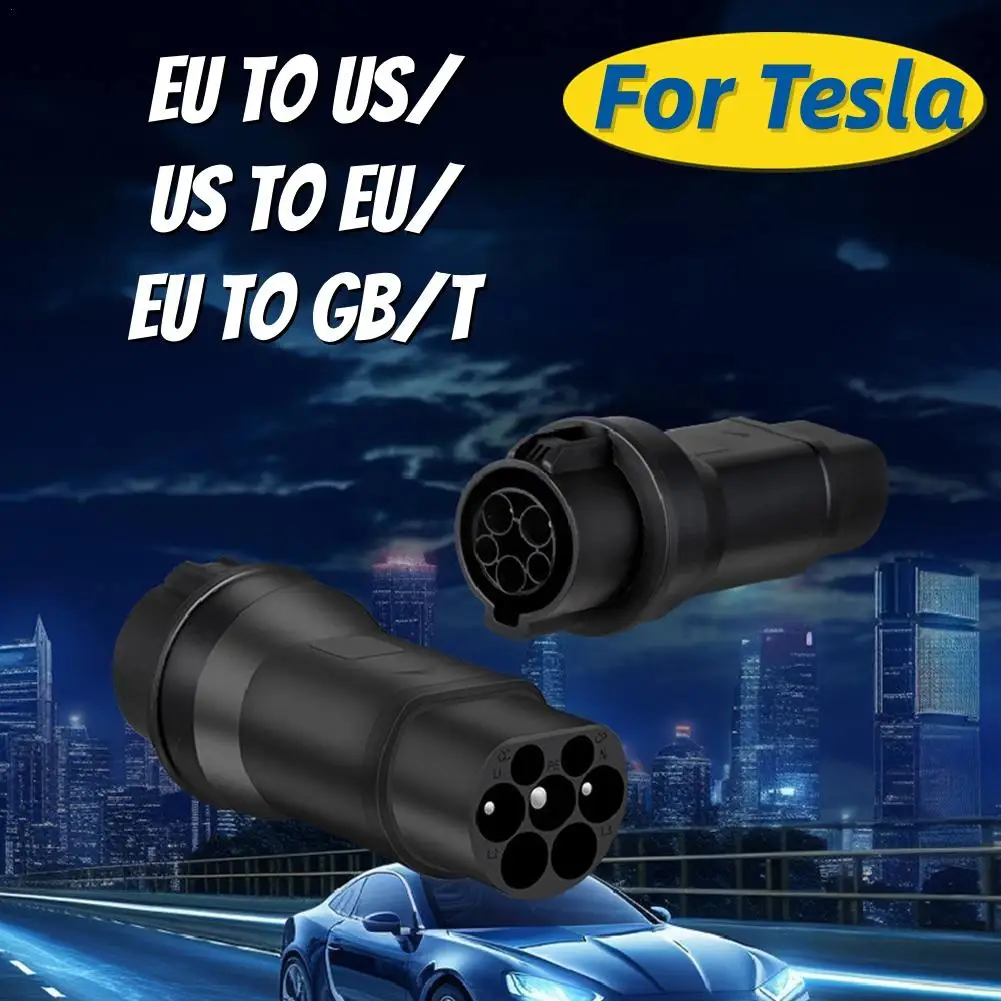 

32A For Tesla EV Charger Adapter Socket Electric Vehicle Charging Converter Connector EU To US/US To EU/EU To GB/T