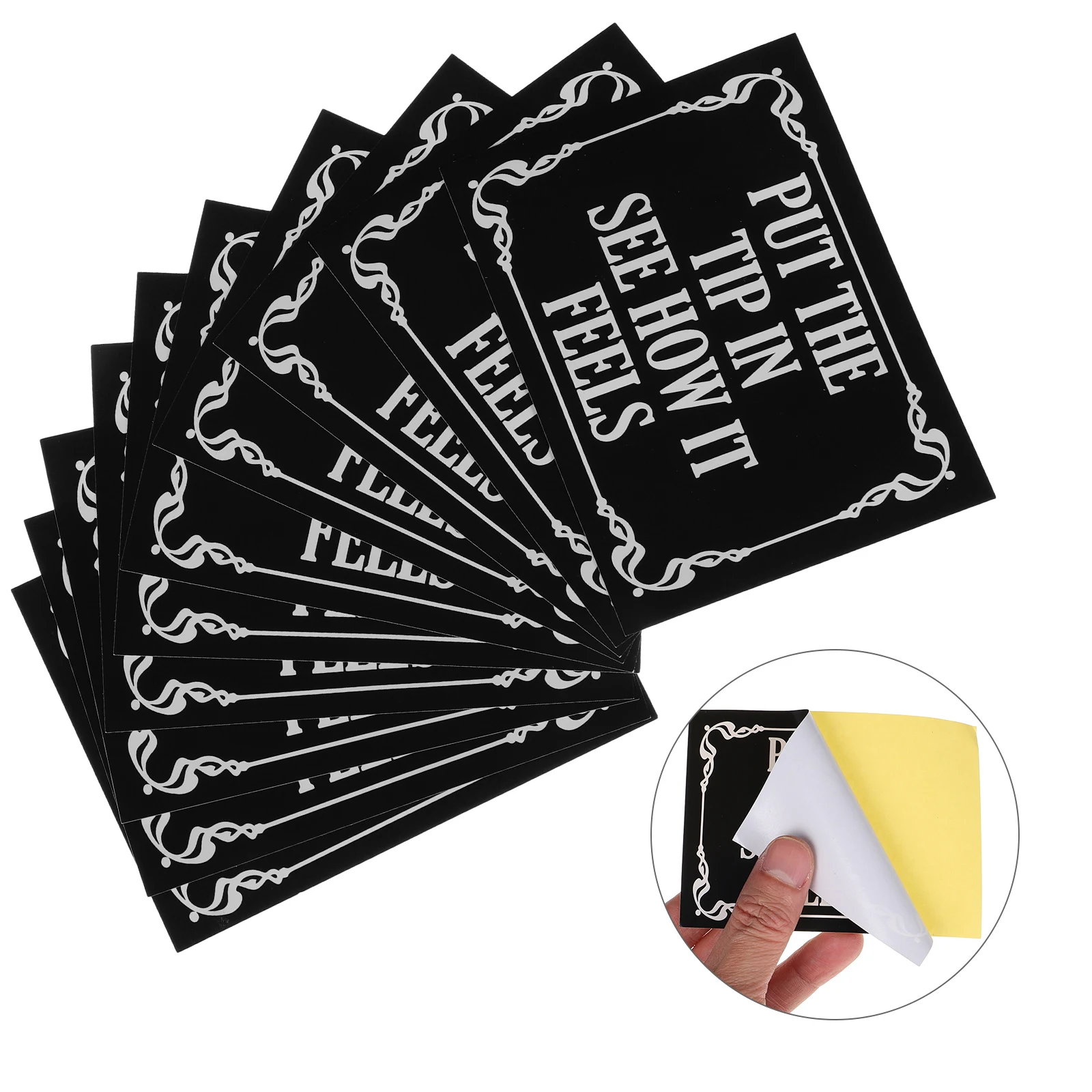 

10pcs Tip Stickers Waterproof Black White Coffee Shop Restaurant Bar Food Container Labels Jar Signs Folder Tags Spill