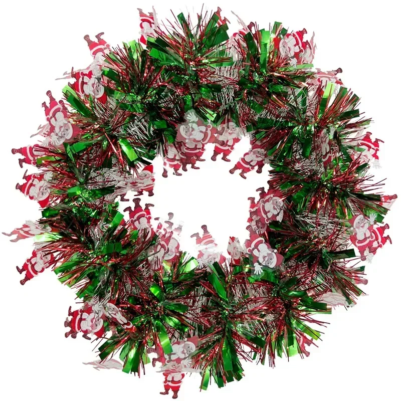 

2Metes Santa Claus Christmas Tree Wire Wrap Hanging Ornaments Decorations Garland Color Bar For House Rattan Festive Party Decor