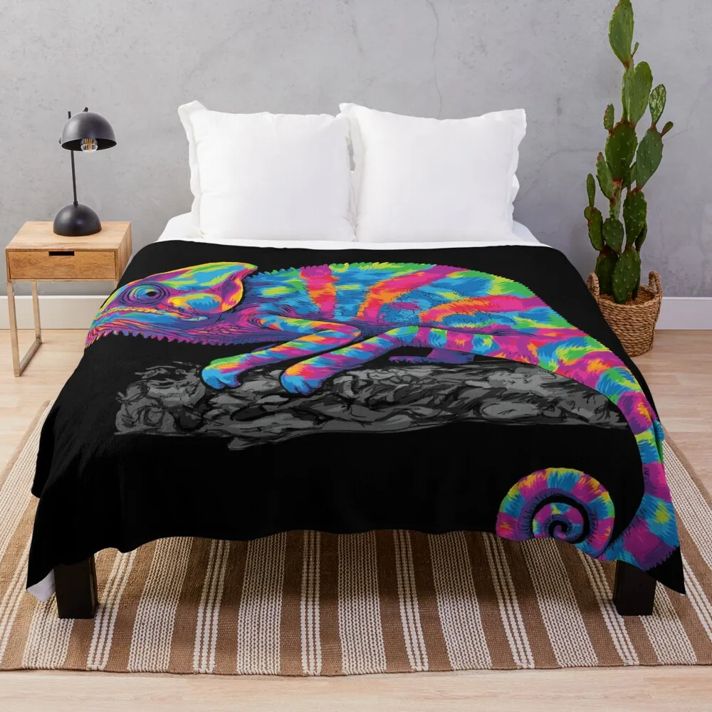 

Colorful Chameleon Throw Blanket Beach blankets ands Fluffys Large Blankets