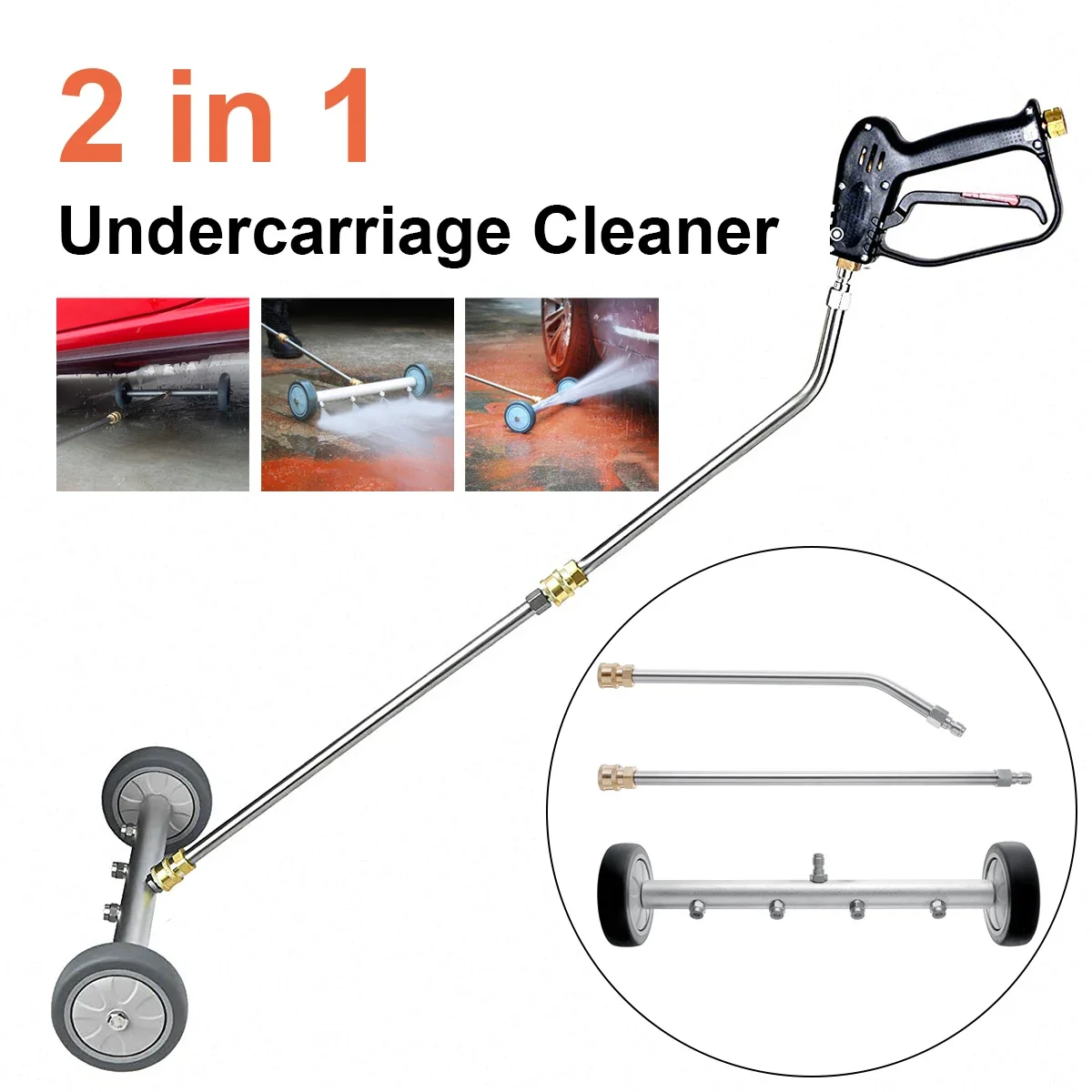 Under Car Washer Power Undercarriage Cleaner 4000 psi High Pressure Water Broom for Vehicle Road Cleaning