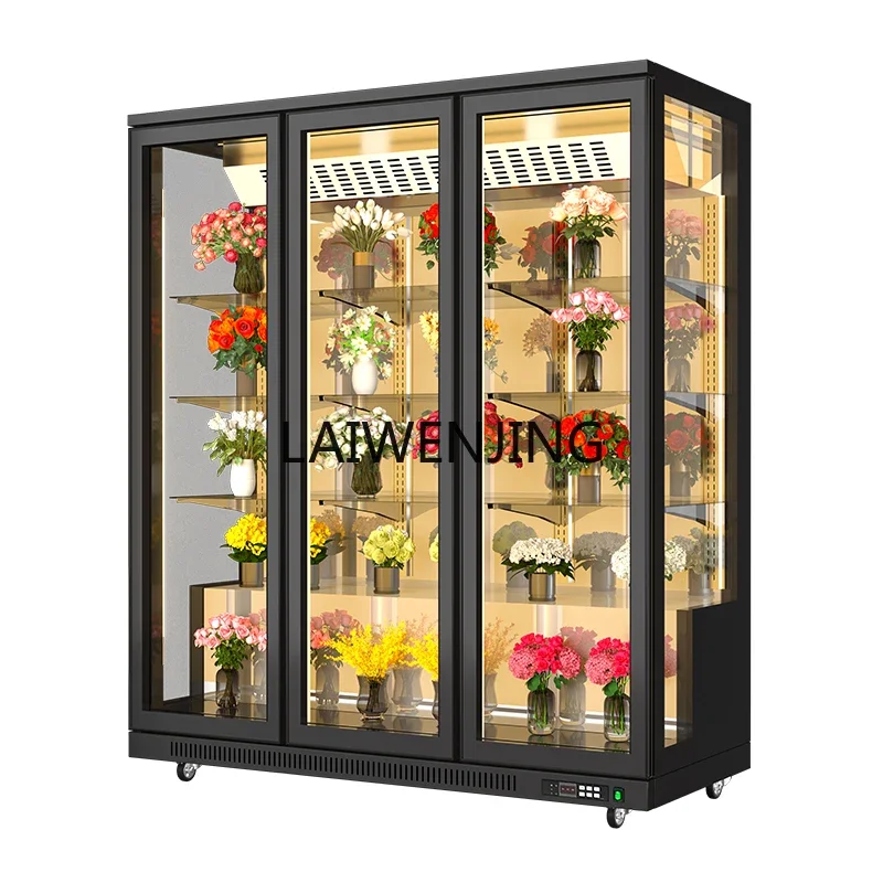 SGF panoramic flower crisper florist special air-cooled frost-free commercial refrigerator