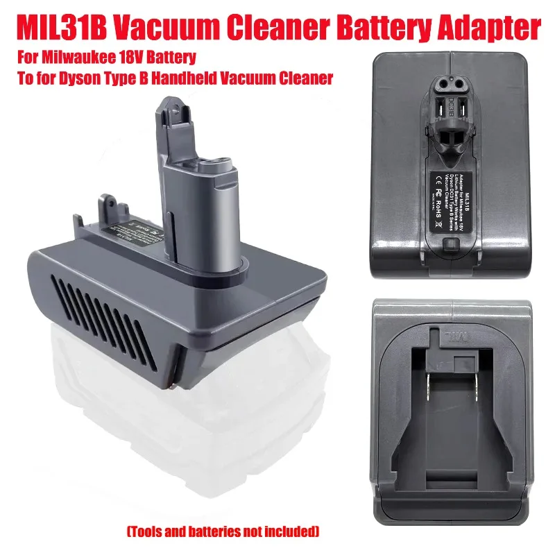 

HAKSINKY MIL31B Vacuum Cleaner Battery Adapter for Milwaukee 18V Li-ion Battery Convert To Work for Dyson Type B Vacuum Cleaner