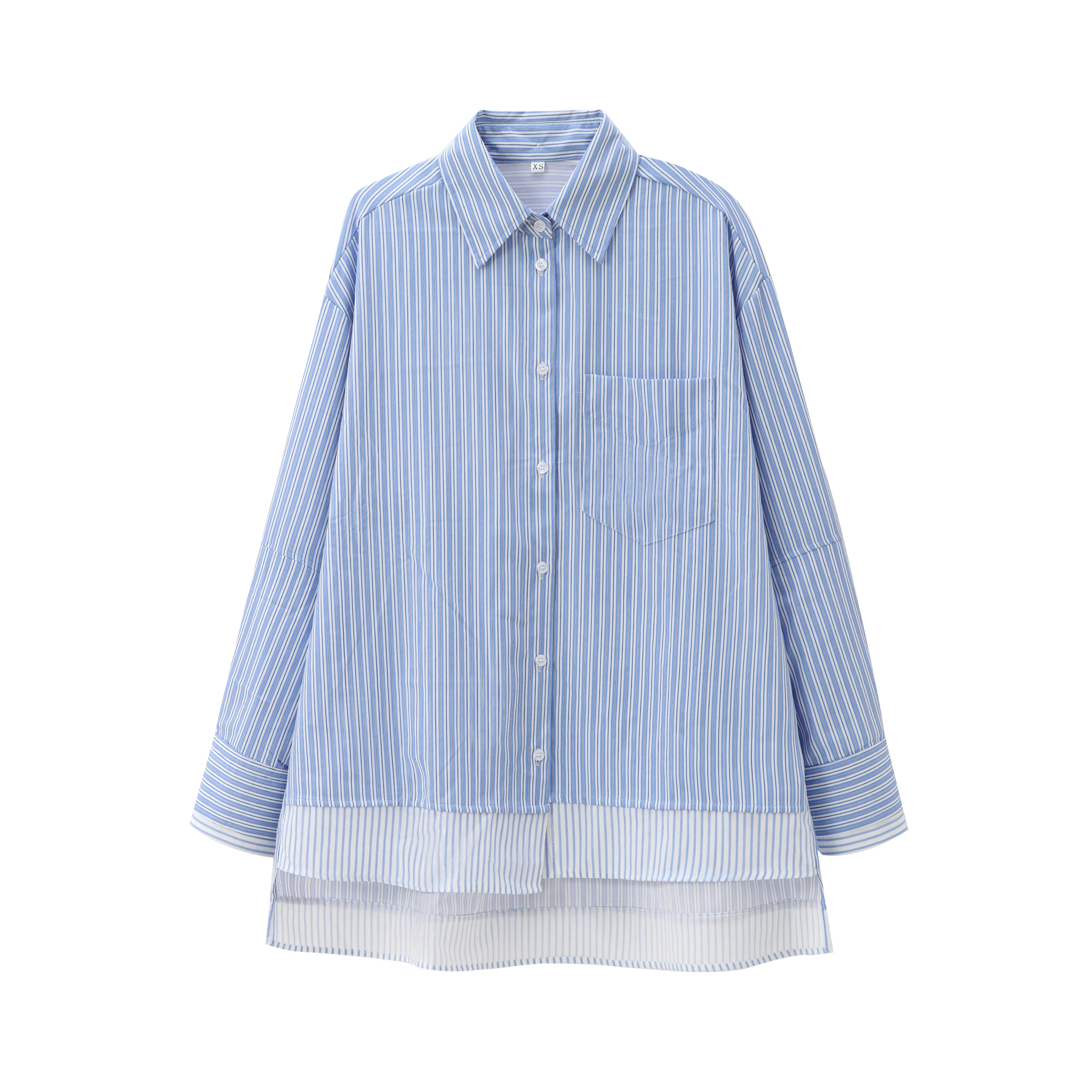 

ZBZA Autumn New Faionable Street Sle Women's irt Long Sve Cufflink Silk irt Striped Pattern Polyester Fiber