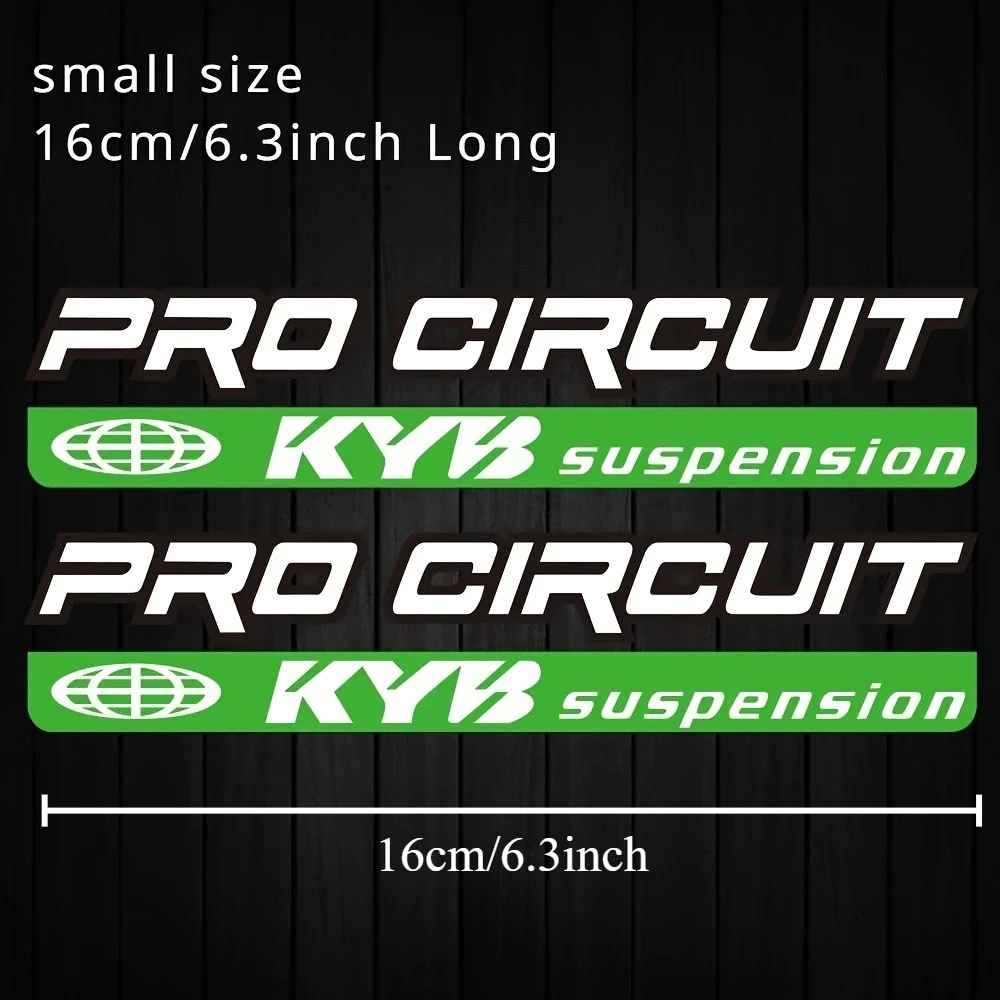 2Pcs Motorcycle Suspension Vinyl Stickers, PRO CIRCUIT KYB Decals, Green Red Blue, for Dirt Bike Front Forks