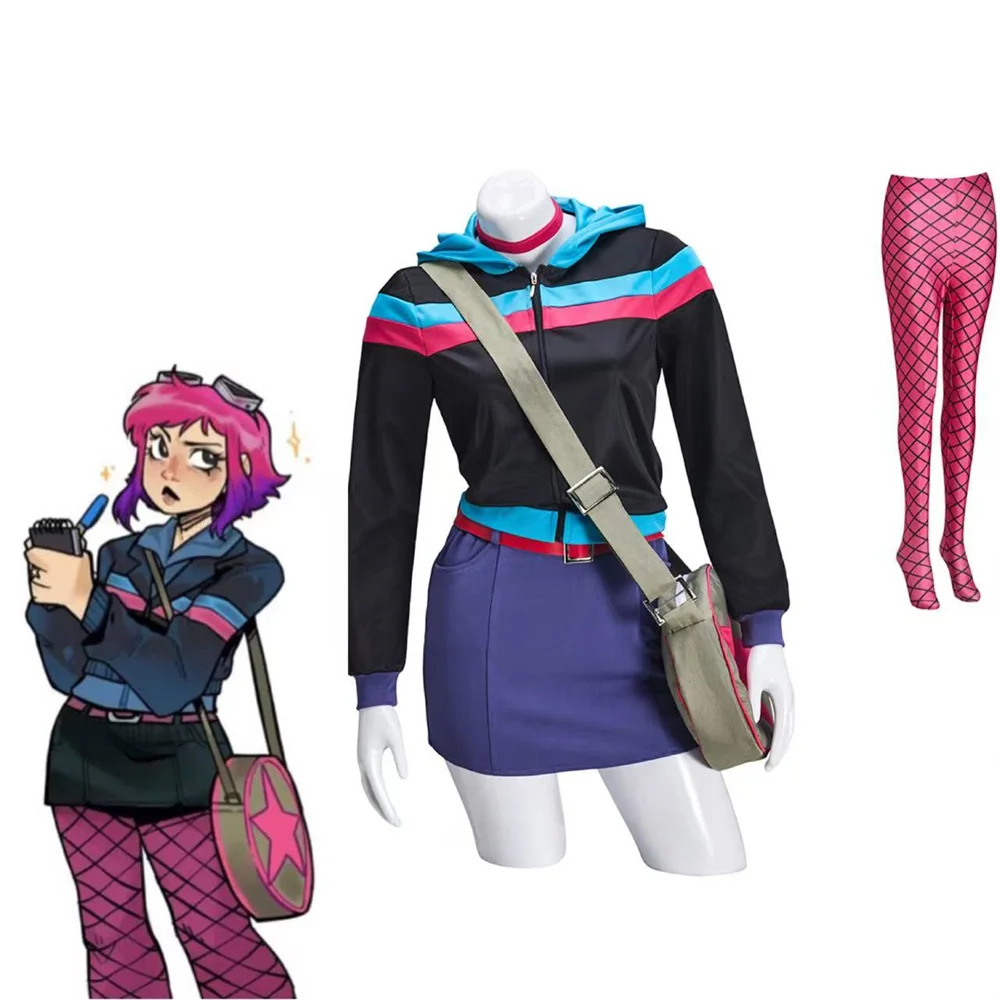 costume-de-cosplay-scott-pilgrim-ramona-fleurs-pour-femmes-uniforme-sexy-avec-chaussettes-ensemble-complet-tenues-de-fete-d'halloween