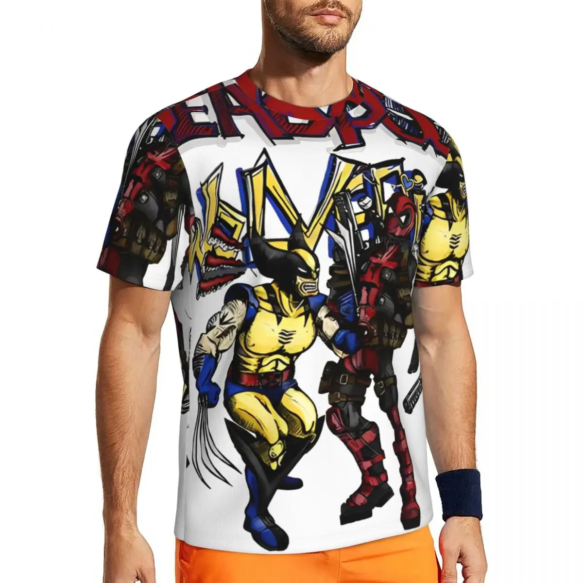 

Deadpool & Wolverine- T Shirt Mens Streetwear Sportswear T Shirts Breathable Summer Hippie Tee Shirt Design Oversize Clothing