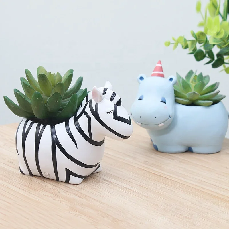 Succulent Flower Pot Cartoon Creative Small Natural Panda Office Desktop Potted Collocation Ceramic Pots