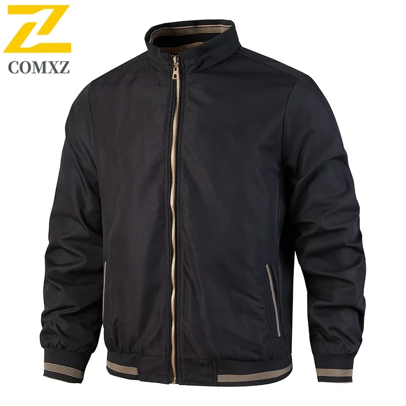 

COMXZ 2025: мужская двусторонняя куртка с воротником-стойкой, осень-зима, свободная посадка, повседневное легкое пальто европейского размера для папы