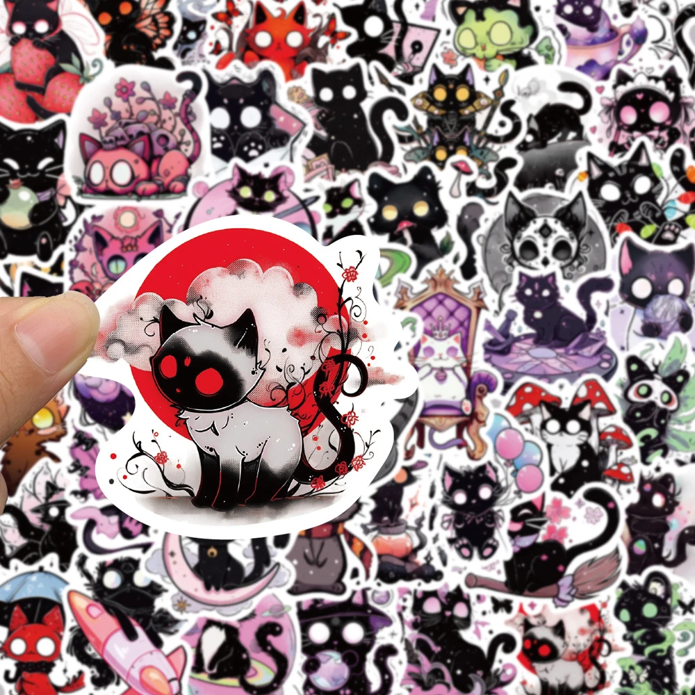 10/30/50pcs Horror Magic Demon Cat Cartoon Stickers Graffiti Phone Laptop Skateboard Cool Goth Decoration Decals for Kids Toys