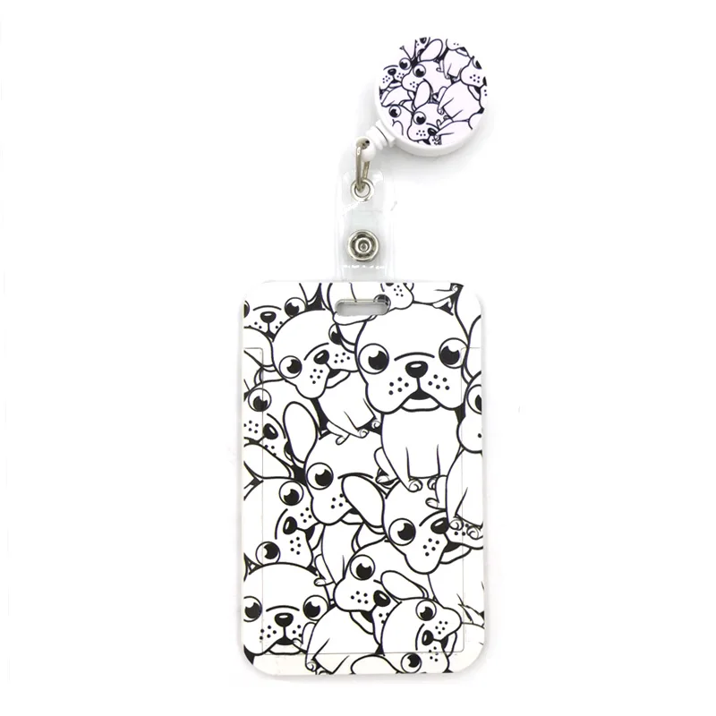 Sharpei Pug Dogs Cute Credit Card Cover Lanyard Bags Retractable Badge Reel Student Nurse Exhibition Enfermera Name Clips