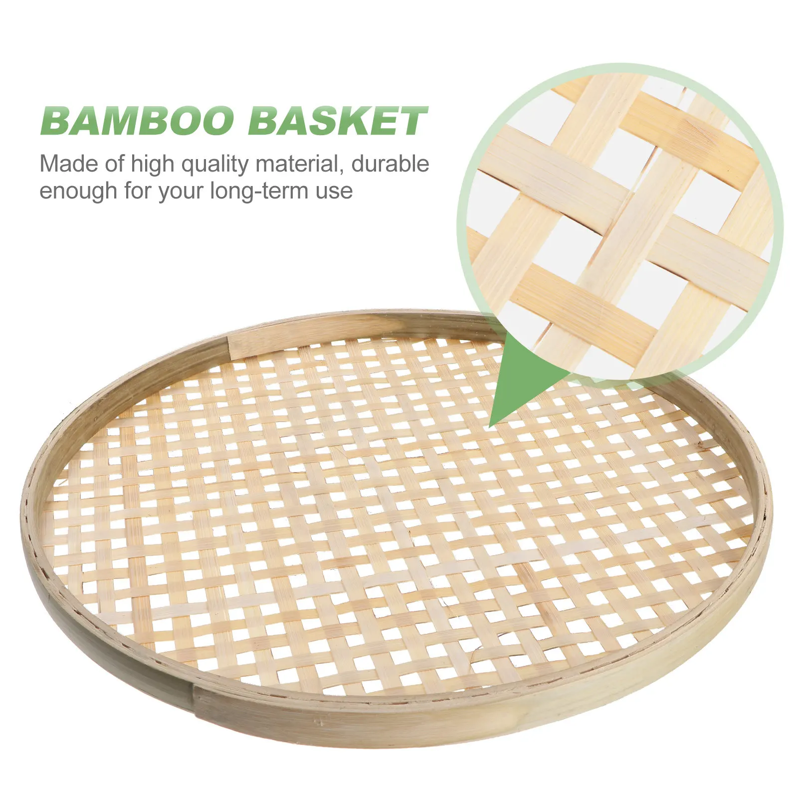 Premium Bamboo Weaving Sieve Creative Design Food Basket Multi-Functional Snack Candy Storage Tray Home Decor Party Favor Gift