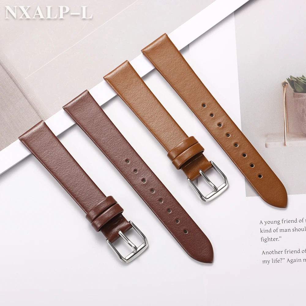 رقيقة جدا جلد العجل حزام (استيك) ساعة 10 مللي متر 12 مللي متر 14 مللي متر 16 مللي متر سوار لينة جلد العجل حزام العالمي حزام الساعات صغيرة الحجم معصمه