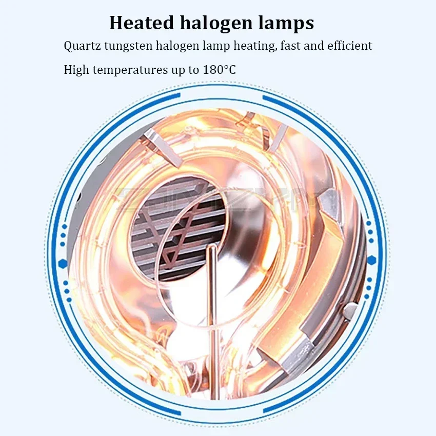 Analizzatore di umidità touch screen ad alta precisione da 110 g 0,001 g Analizzatore di umidità per riscaldamento alogeno da laboratorio Tester di umidità da laboratorio