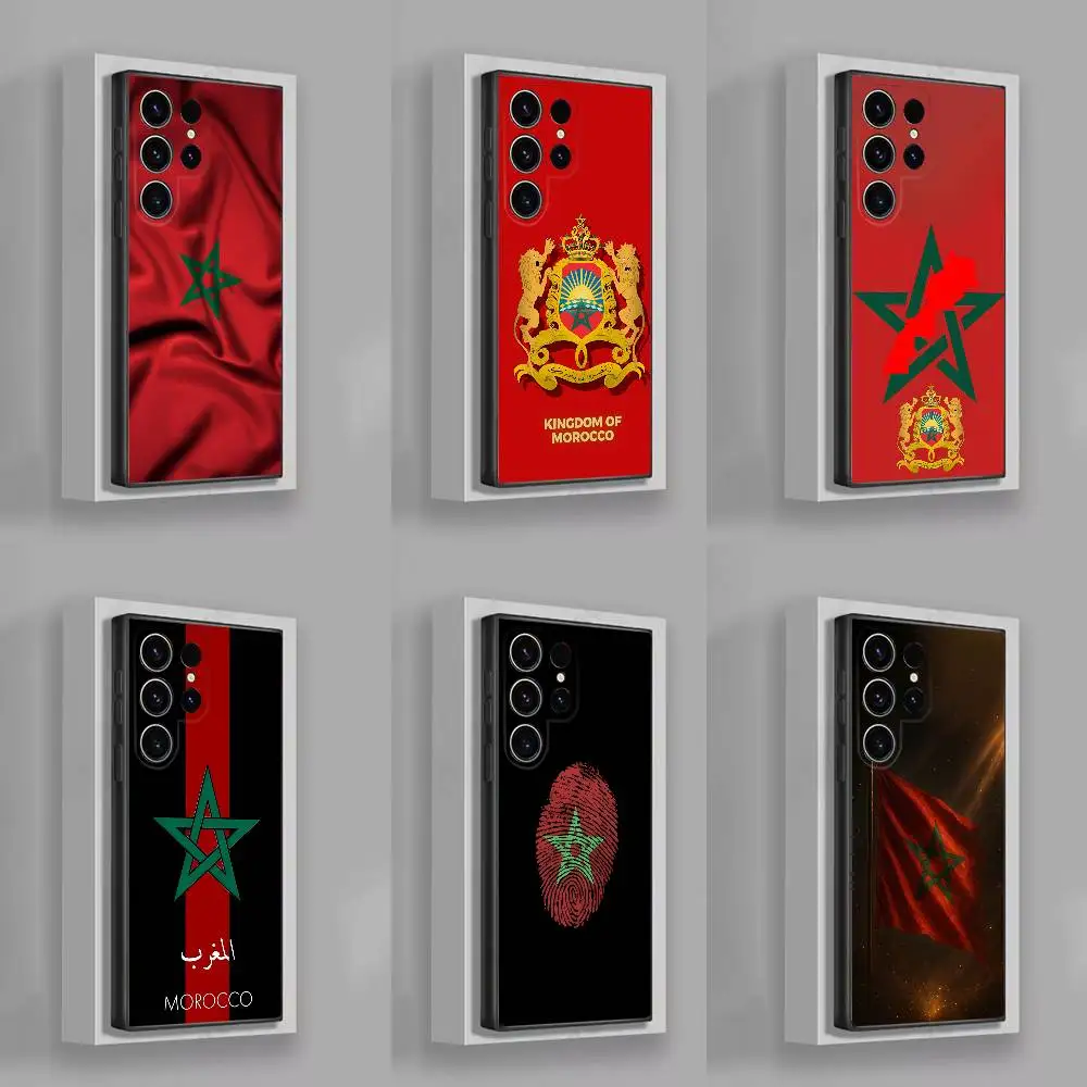 Morocco Flag For Samsung S26,S24,S21,S22,S23,S30,Ultra,S20,Plus,Fe,Lite,5G Black Cover Phone Case