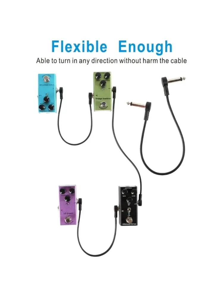 

Pack of 6 Thin Guitar Effect Pedal Cable with PVC Space Saving Guitar Patches Cables for Compact Pedalboard Setup