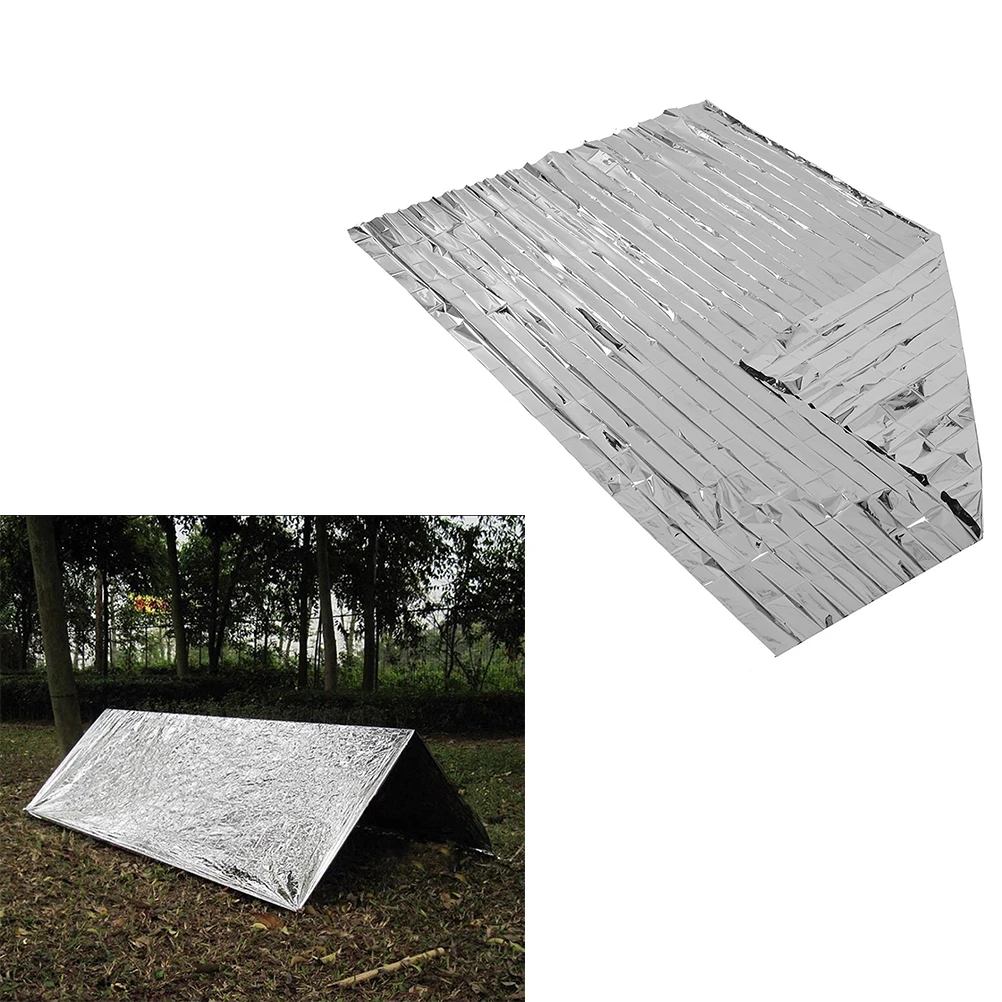

10 Pcs Survival Blanket Emergency Foil Protection Silver Safety Blankets