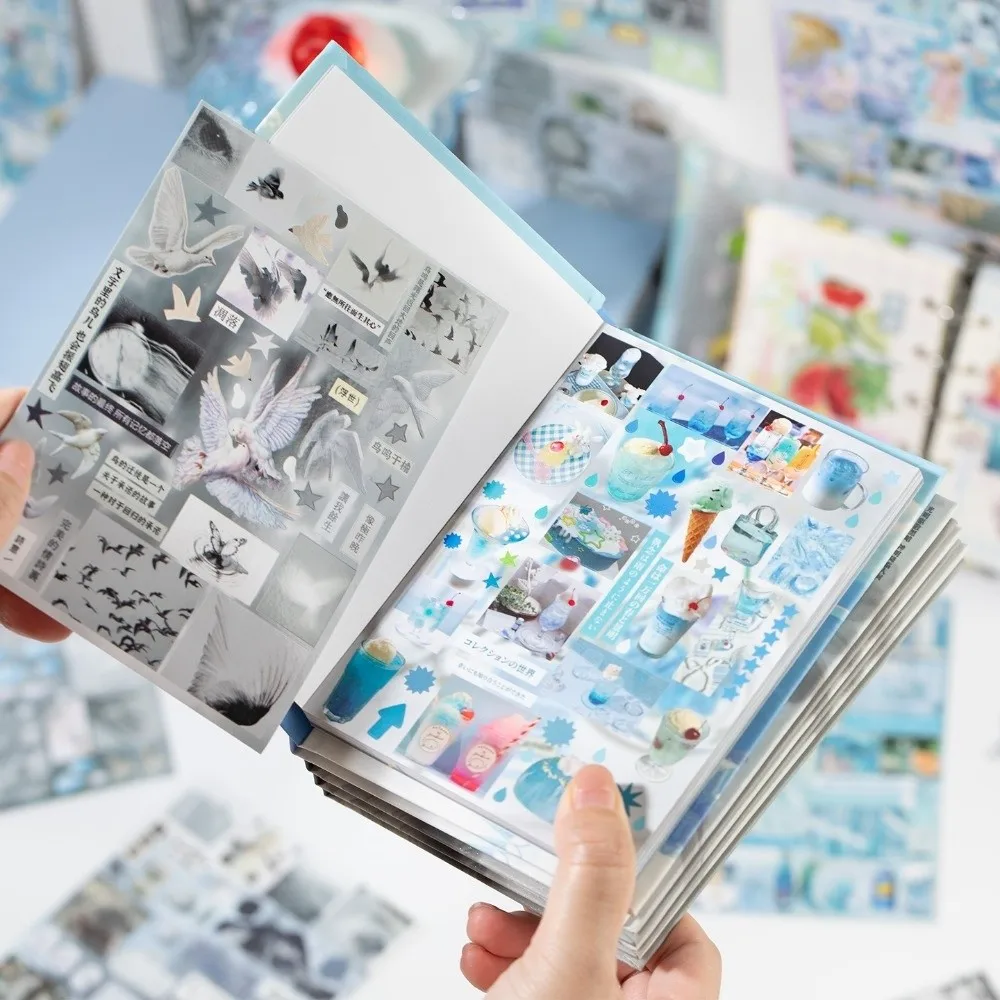 Cute Die-cut 3D Sticker Book Cartoon Style Cut Film Coil Decorative Stickers Wind-Cut Film Collage Material Die-cut Stickers