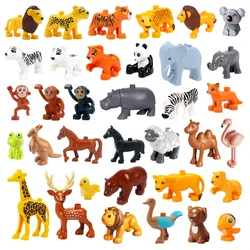 Große Bausteine Kompatibel Große Ziegel Kinder Wald Tier Zoo Tiere Lion Tiger Affe Kinder Diy Pädagogisches Puzzle Spielzeug