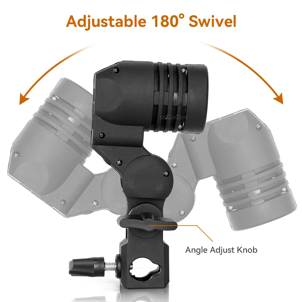 Oświetlenie fotograficzne ue wtyczka E27 podstawa gniazda lampy Adapter żarówki z otworem na parasol do Photo Studio Softbox wypełnienie