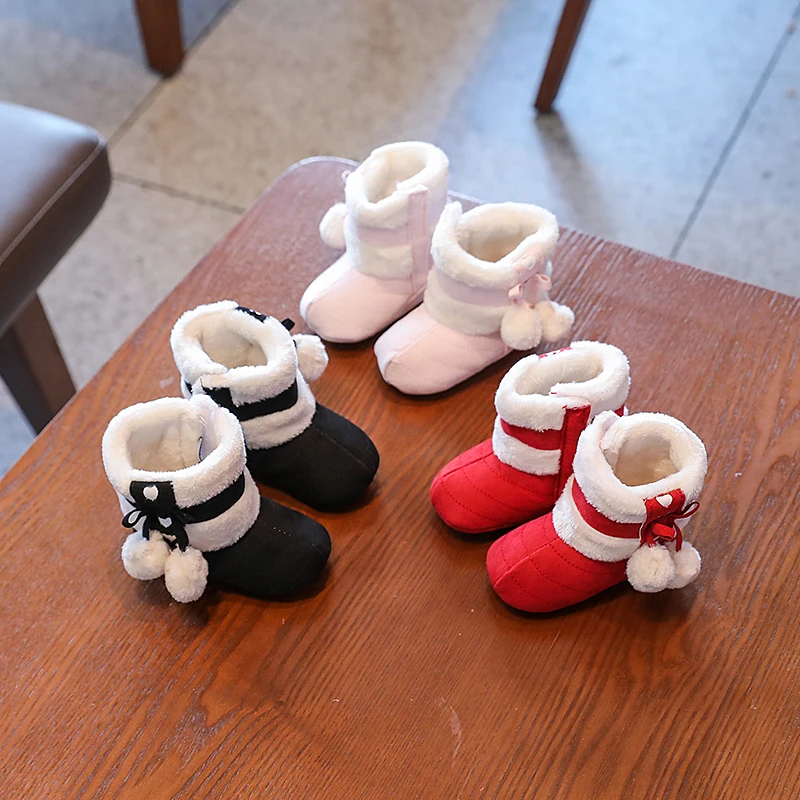 Chaussures Chaudes et Douces de Noël pour Bébé, Premiers Pas d'Hiver, pour Garçon et Fille, Cosplay de Noël, Mignonnes, Animaux de Dessin Animé pour Enfant