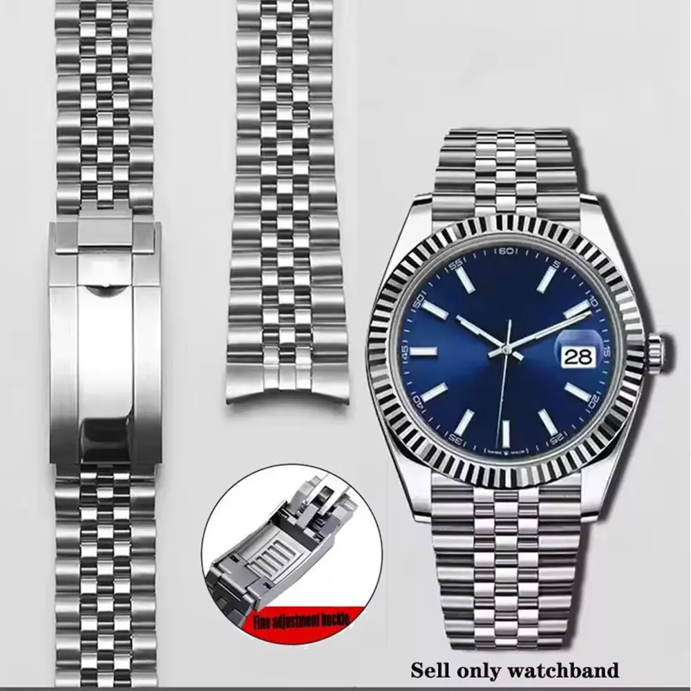 20mm Jubilee 904 Watchband For Rolex Sub GMT Yacht Daytona Men's Strap Luxury Watch Chain Mod Parts Replacement Accessories