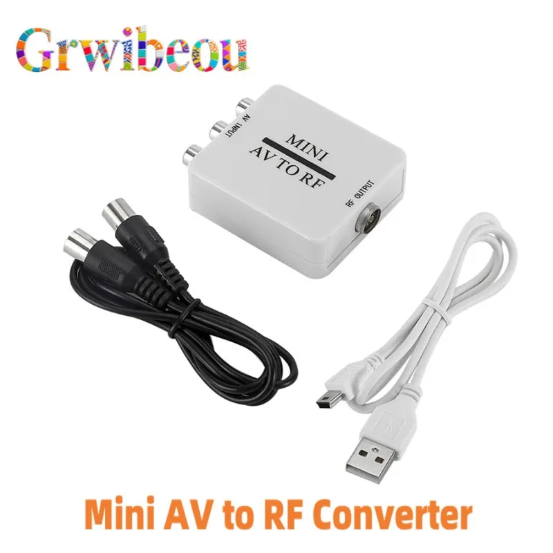 Mini AV to RF RCA Adapter AV to RF Converter RCA AV/CVSB L/R Video Composite AV Scaler Converter For PC TV Video Recorder