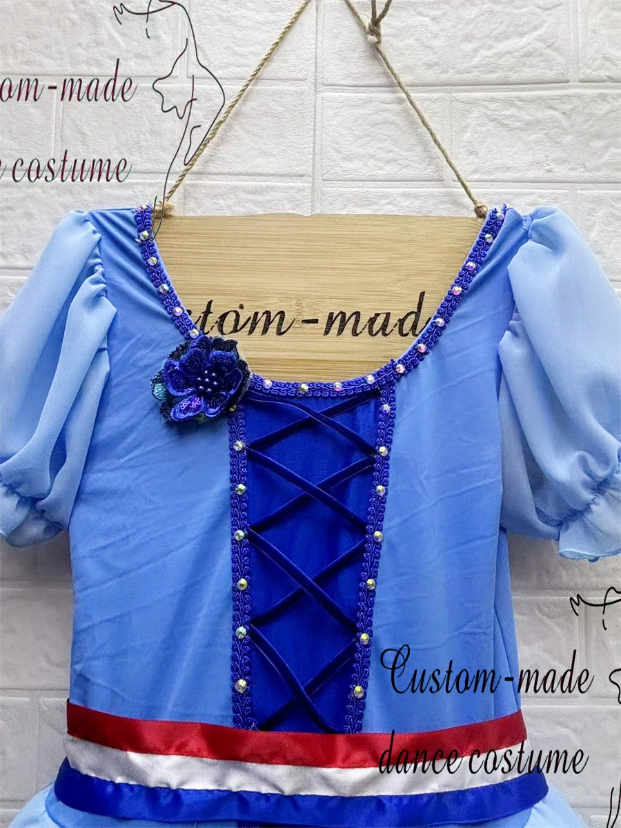 Sukienka baletowa dla dorosłych i dzieci, inspirowana Paryżem i motywem płomieni, z możliwością personalizacji, sukienka konkursowa, długa sukienka na występy.