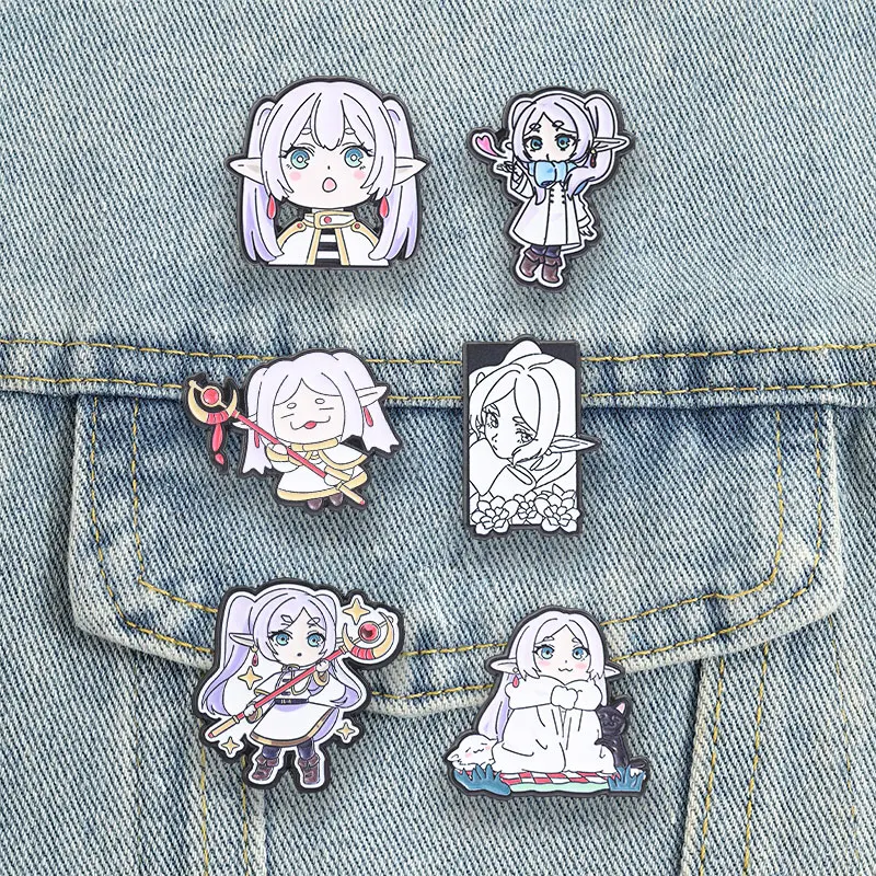 4-9 Stück/Set Fantasy-Abenteuer Anime Katzen-Elfen-Magier Emaille-Pin Anime Mechanische Charakter-Kampfrüstung Roboter Brosche Schmuck Abzeichen – Detail 15