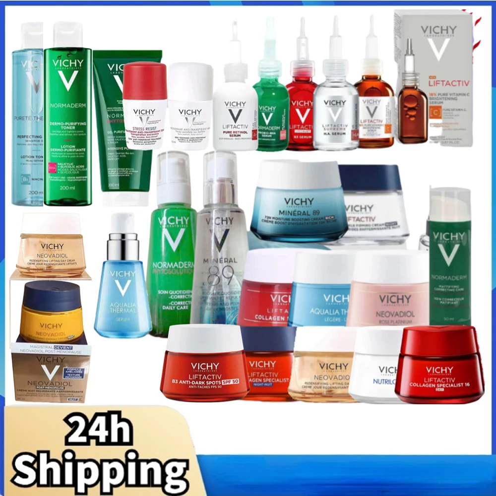 VICHY 16 % VC Rejuvenating / HA Feuchtigkeitsserum, Kollagen-Nachtcreme, Gesichtsreparatur, straffende, feuchtigkeitsspendende, feuchtigkeitsspendende Hautpflege