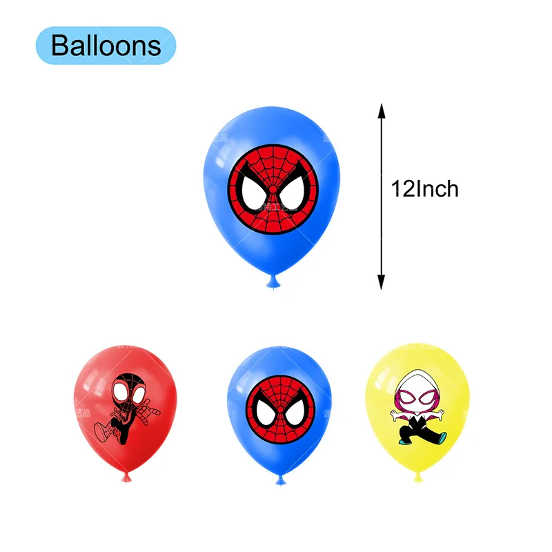 Marvel Spidey And His Amazing Friends Birthday Party Supplies Decor SpiderMan Balloon Banner Backdrops Cupcake Topper Kids Gifts - Image 2