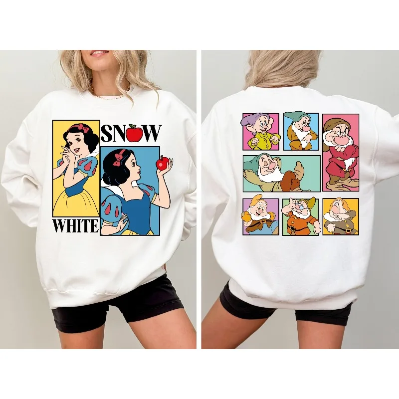 

Толстовки с изображением Белоснежки и семи гномов от Disney, новые модные толстовки унисекс для девочек Disney World, осенне-зимняя коллекция