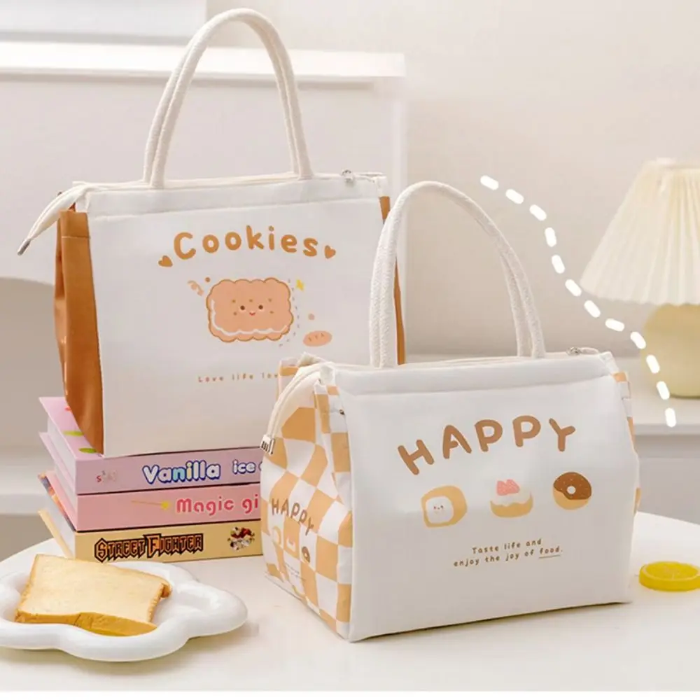 Cute Portable Thermal Lunch Bags Large Multi-Purpose Lunch Box Cartoon Tote Bag Food Storage Bags Women Girl Kids