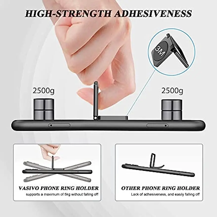 Squar-Soporte de anillo de dedo para teléfono móvil, accesorio de Metal con rotación de 360 grados, para iPhone 14, 13 Pro Max y Samsung