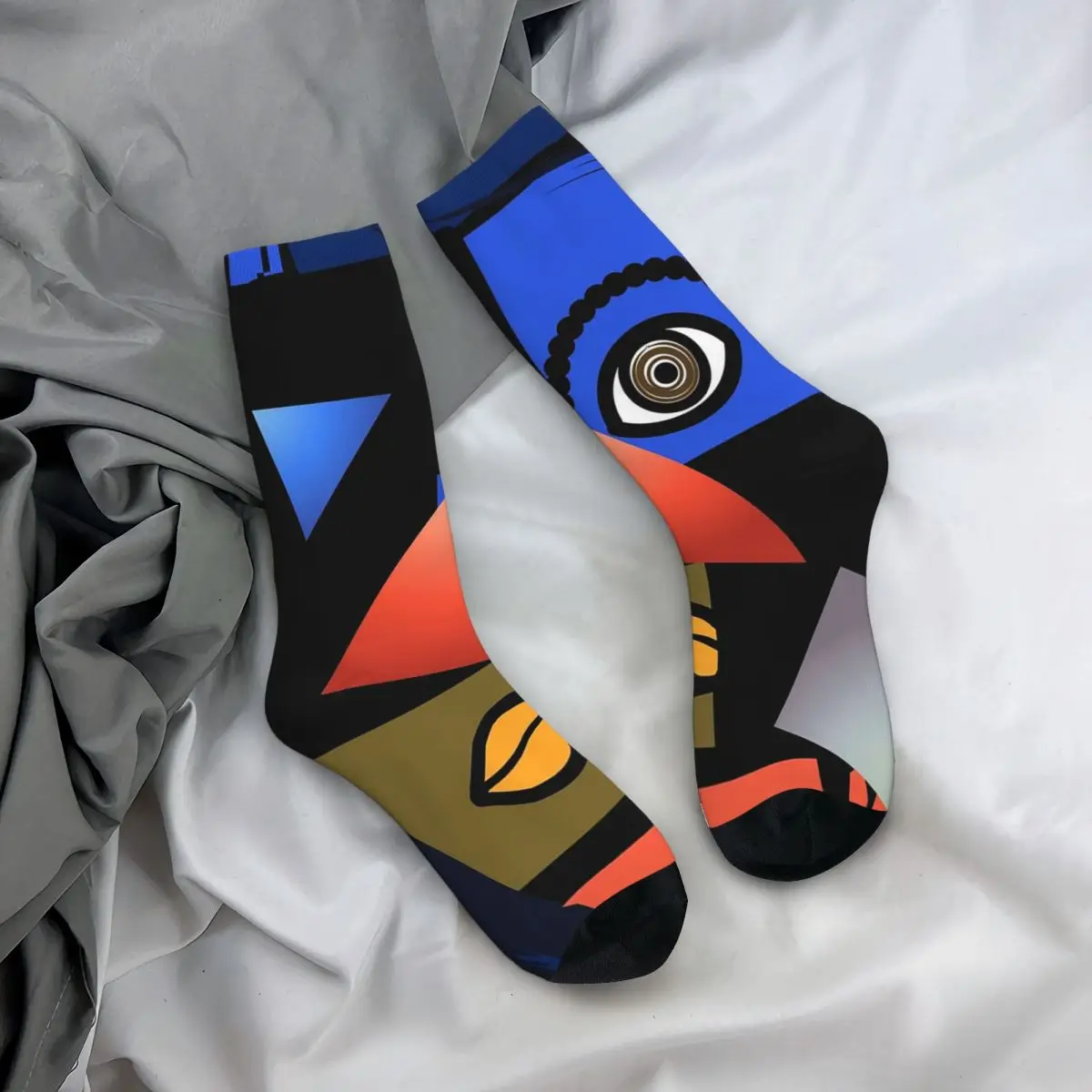 

Носки на все сезоны с абстрактным геометрическим узором в стиле поп-арт, длинные носки в стиле хип-хоп для мужчин и женщин, подарки на День святого Валентина