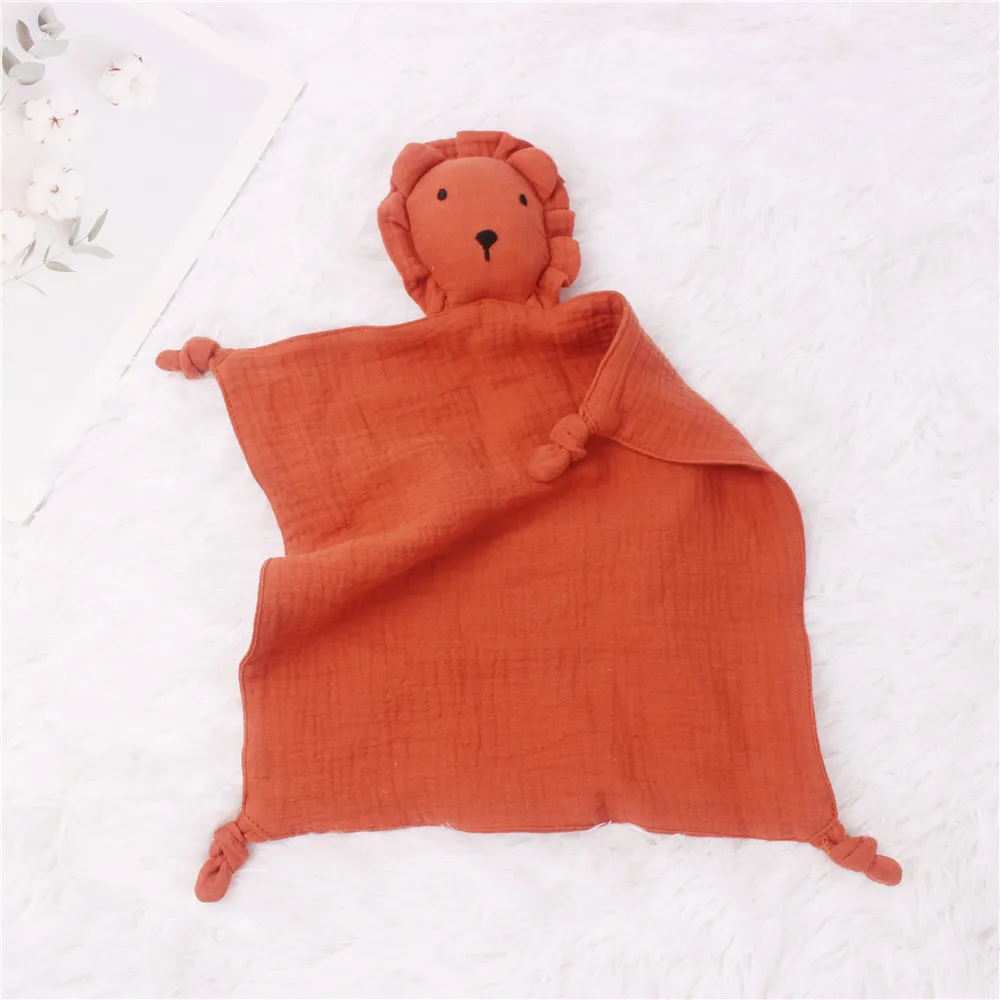 Baby Cotton Gauze Comforter Blanket Baby Soft  Sleeping Cute Lion Comforter Handkerchief Comforter Toys