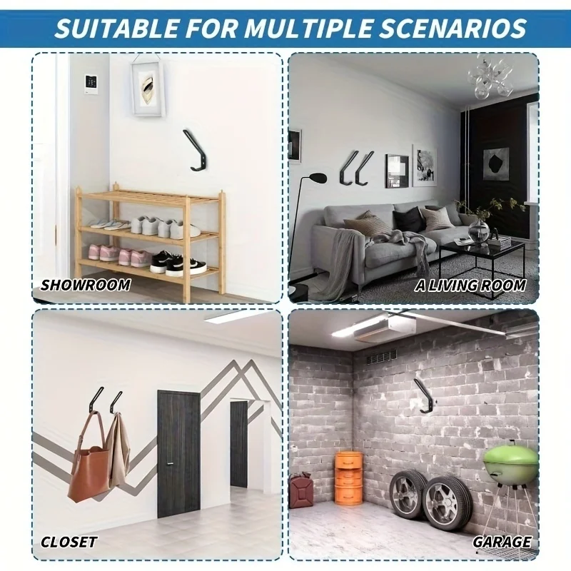 2PCS Motorcycle Helmet Wall Mount Hook Racks Multipurpose Hook Hanger Home Luggage Jacket Holders Kitchen Cabinet Shelf Hooks image 5