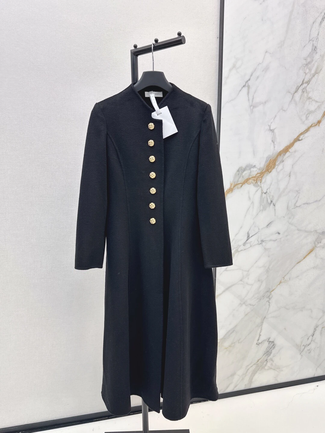 

High Quality Winter Black Wool Coat Fashion Ladies White Cashmere Long Cardigan Elegant Women's Khaki Coat