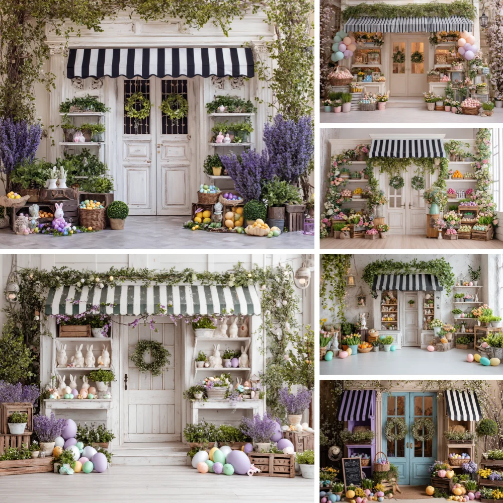 

Photography Backdrop Spring Easter Eggs Flower Decoration Newborn 1st Birthday Party Portrait Background For Photograph