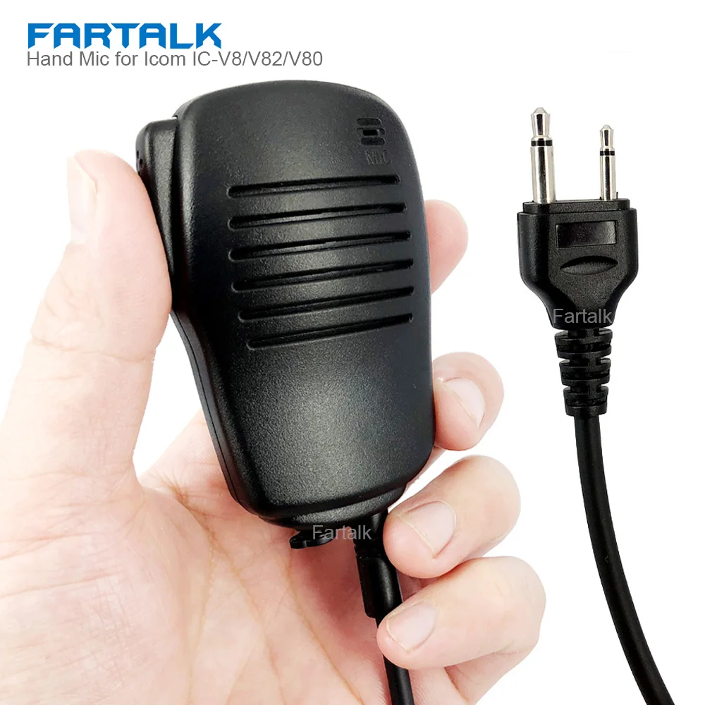 2Pin PTT Speaker Mic Microphone for ICOM IC-V8 IC-V82 IC-F3 SL25 V80 Cobra Vertex VX-200 Walkie Talkie Two Way Radio