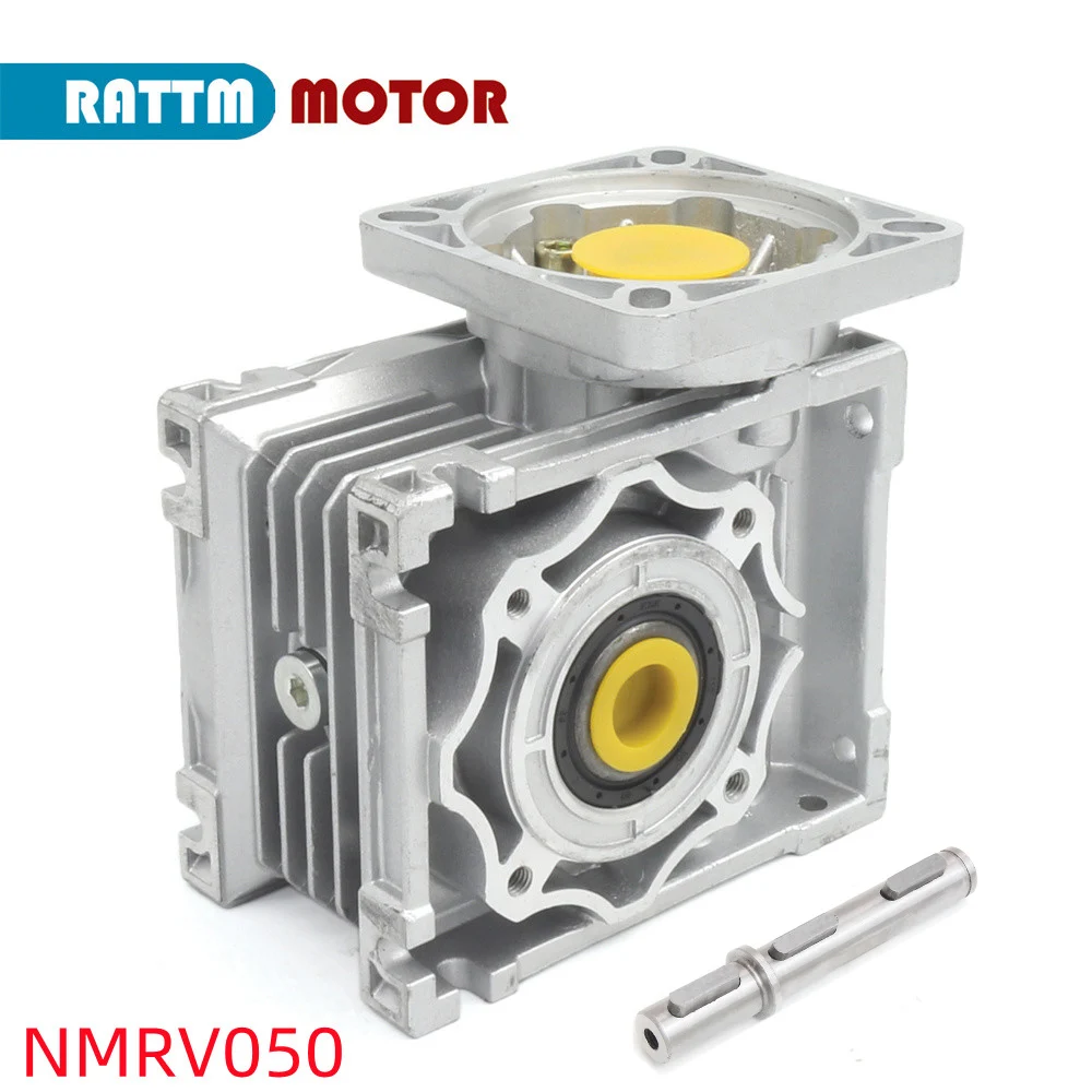 

NMRV050 gearbox reducer worm gear Ratio 5:1 to 100:1 for Nema 32 Nema 42 Servo stepper motor + Single Shaft