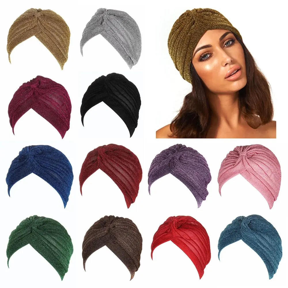 

Soft Stretchable Hair Accessories Hair Loss Turban Cancer Chemo Beanies Head Wrap Muslim Hat Women's Hijabs