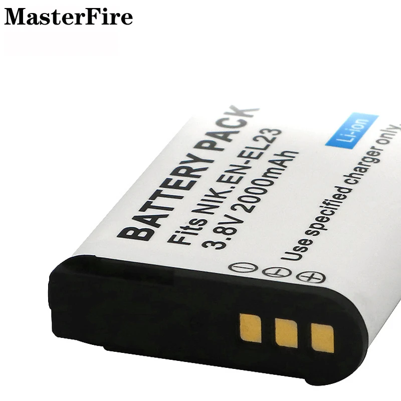 Оптовая продажа EN-EL23 EN EL23 3,8 В 2000 мАч Сменный аккумулятор для камеры Nikon Coolpix P610S P900S B700 S810C P600 P900 B700 Cell